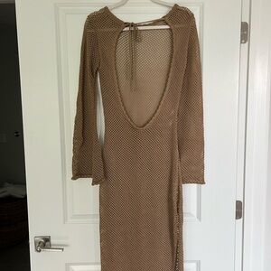 Open back knit cover-up dress